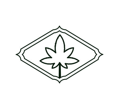 frame with cannabis leaf plant vector illustration designのイラスト素材