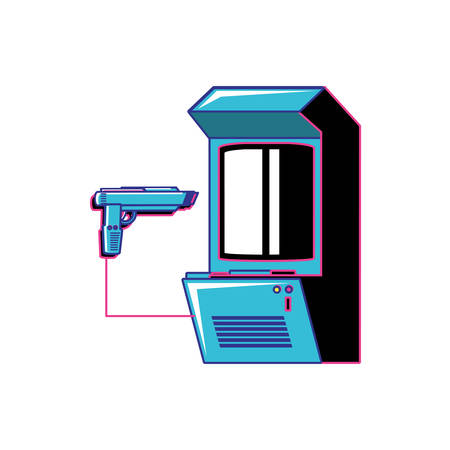 retro video game machine with gun vector illustration designのイラスト素材