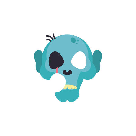 head of zombie in white background vector illustration designのイラスト素材