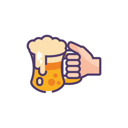 mug of beer in white background vector illustration designのイラスト素材