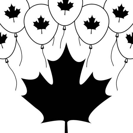 balloons helium with maple leafs canada vector illustration designのイラスト素材