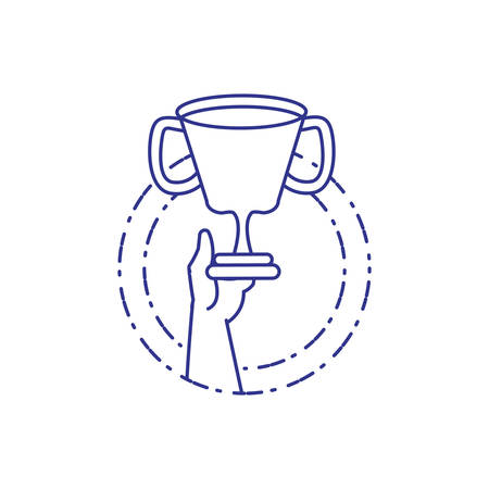 winner hands with trophy cup award vector illustration designのイラスト素材