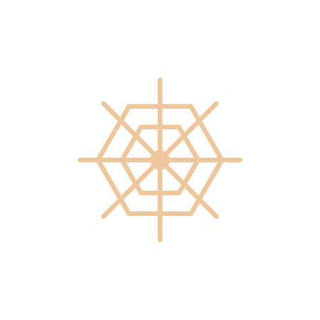 drawing of scary spider web on white background vector illustration designのイラスト素材