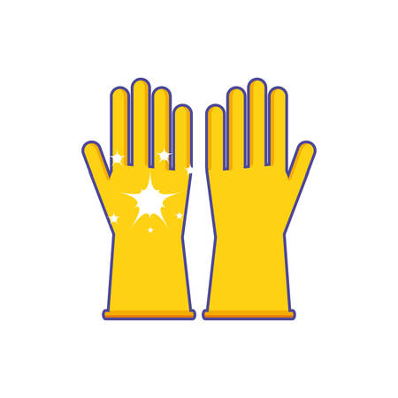 Cleaning gloves design, Object home work hygiene equipment domestic and housework theme Vector illustrationのイラスト素材