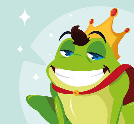 frog prince fairytale avatar character vector illustration designのイラスト素材