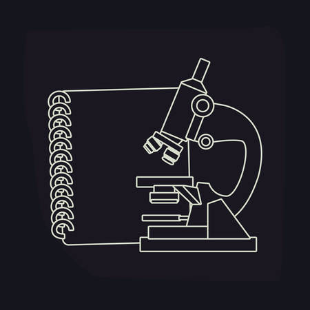 microscope notebook chemistry back to school vector illustrationのイラスト素材