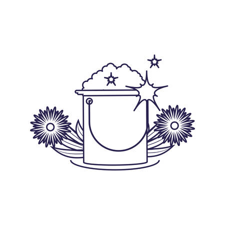 Cleaning bucket design, Object home work hygiene equipment domestic and housework theme Vector illustrationのイラスト素材
