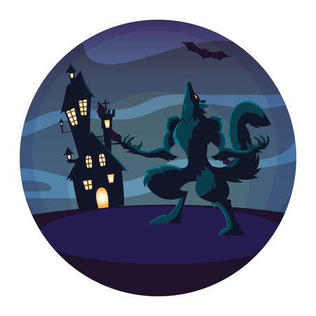 werewolf design, Halloween holiday horror scary celebration autumn dark and party theme Vector illustrationのイラスト素材