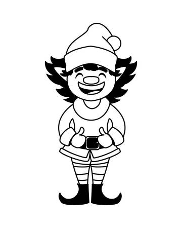 cute elf with hat on white background vector illustration designのイラスト素材