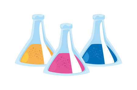 chemistry laboratory test tubes back to school vector illustrationのイラスト素材