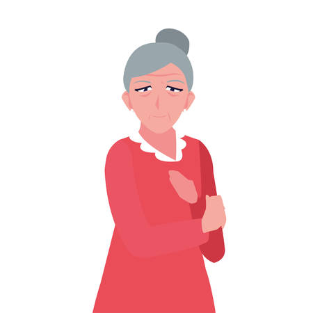 happy grandparents day - cute grandma character vector illustrationのイラスト素材