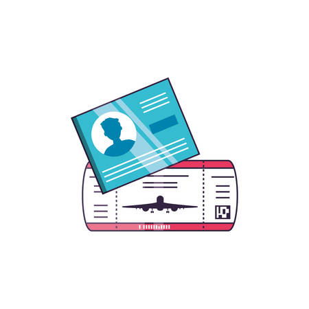 ticket flight and document id icons vector illustration designのイラスト素材