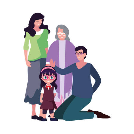 family parents kids group people vector illustrationのイラスト素材