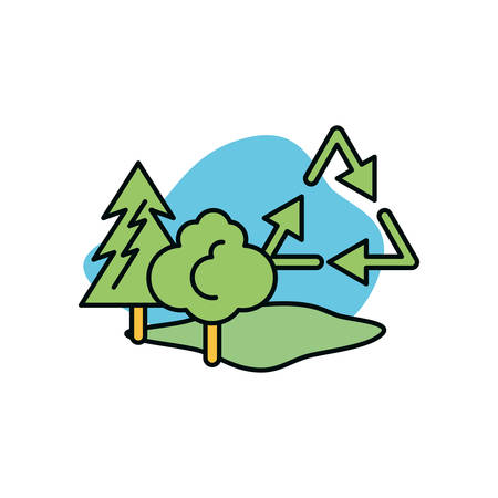Recycle design, Ecology eco save green natural environment protection and care theme Vector illustrationのイラスト素材