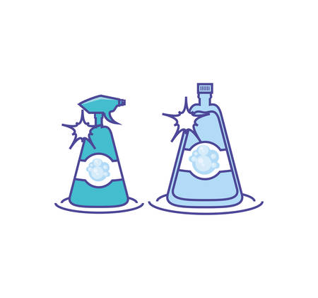 Cleaning detergent design, Object home work hygiene equipment domestic and housework theme Vector illustrationのイラスト素材