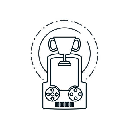 handle video game with trophy cup vector illustration designのイラスト素材