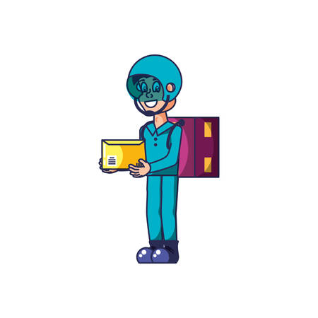 worker delivery service with envelope vector illustration designのイラスト素材