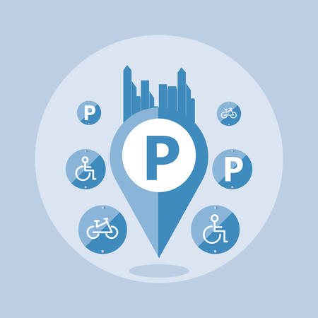parking zone pointer with set signals vector illustration designのイラスト素材
