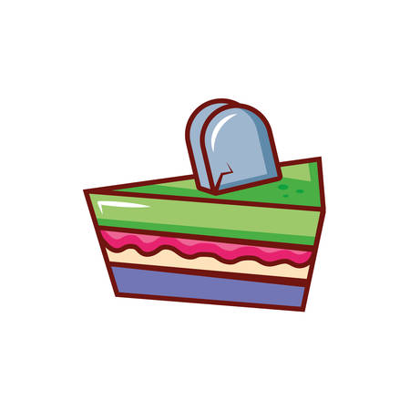 delicious cake with halloween decoration vector illustration designのイラスト素材