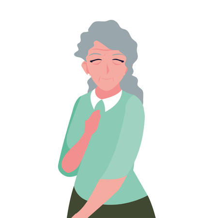 happy grandparents day - cute grandma character vector illustrationのイラスト素材