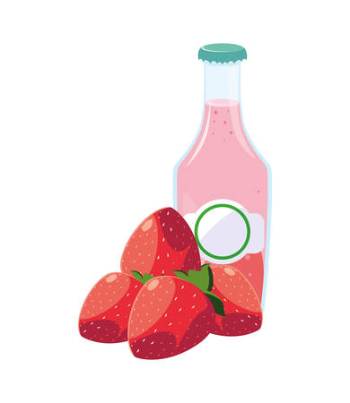 strawberry juice design, Drink glass beverage fresh food and healthy theme Vector illustrationのイラスト素材