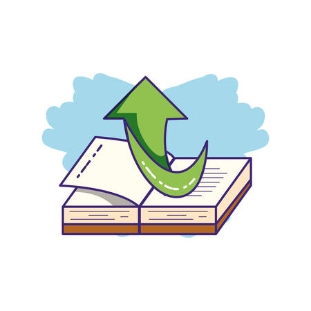 arrow up direction with textbook supply vector illustration designのイラスト素材