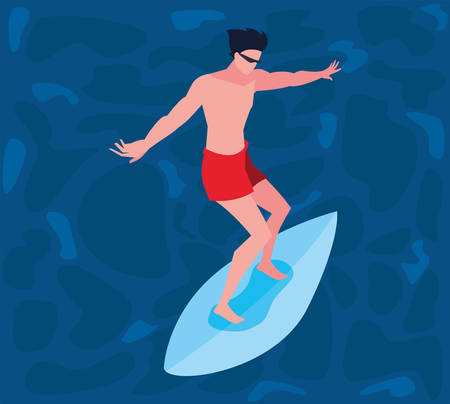 surfer extreme sport and lifestyle vector illustrationのイラスト素材