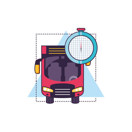 compass guide device with bus vector illustration designのイラスト素材
