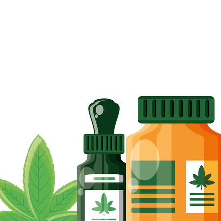 cannabis bottle product dropper icon vector illustration designのイラスト素材