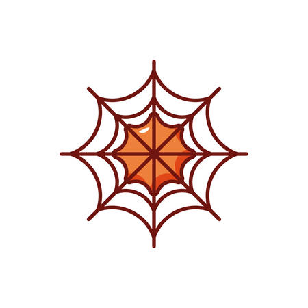 drawing of scary spider web on white background vector illustration designのイラスト素材