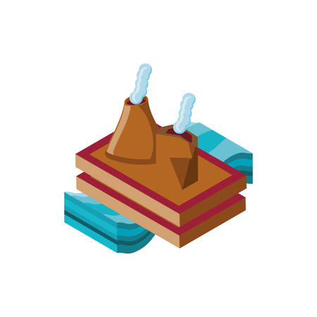 nuclear reactor tower on white background vector illustration designのイラスト素材