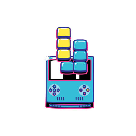 handle video game with puzzle blocks vector illustration designのイラスト素材