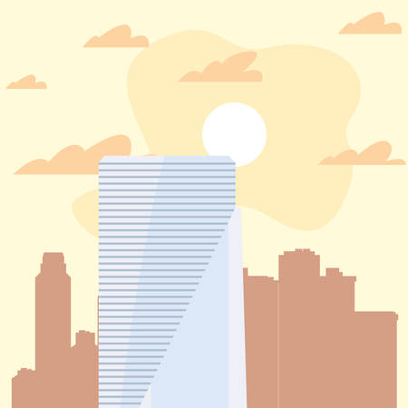 skyscraper urban city sky background vector illustrationのイラスト素材