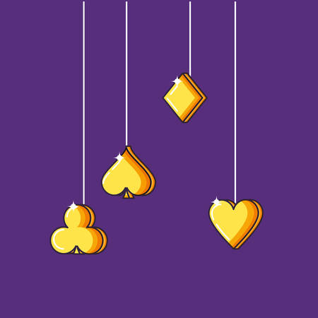 set of poker symbols hanging vector illustration designのイラスト素材
