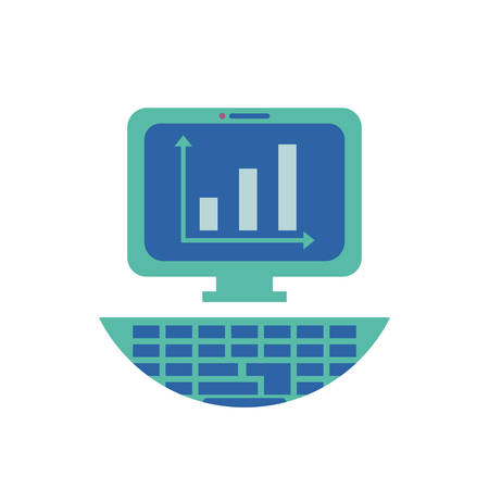 Workflow inside computer design, Infographic data information business analytics and visual presentation theme Vector illustrationのイラスト素材