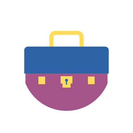 Suitcase bag design, Case office school university travel baggage luggage handle leather and trip theme Vector illustrationのイラスト素材