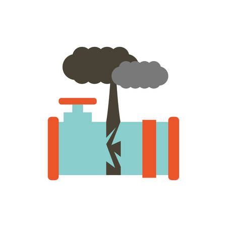 Grey clouds and tube design, Pollution factory environment dirty danger industry plant chemical and toxic theme Vector illustrationのイラスト素材