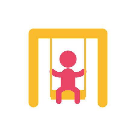Avatar boy and swing design, Kid childhood little people lifestyle casual person cheerful and cute theme Vector illustrationのイラスト素材
