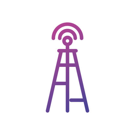 Antenna icon design, Signal broadcast internet technology wireless radio communication information and satellite theme Vector illustrationのイラスト素材