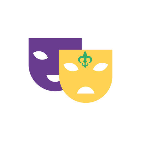 Mardi gras masks design, Party carnival decoration celebration festival holiday fun new orleans and traditional theme Vector illustrationのイラスト素材