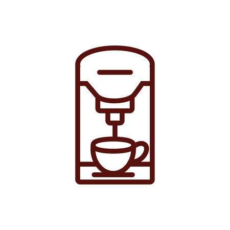 Coffee cup and machine design of time drink breakfast beverage shop morning store aroma and caffeine theme Vector illustrationのイラスト素材