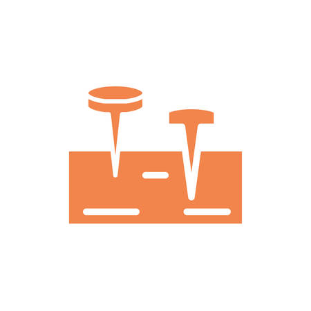 nails tools design, Under construction architecture work repair progress warning industry and build theme Vector illustrationのイラスト素材