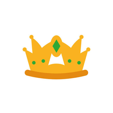 King green and gold crown design, Prince royal luxury jewelry kingdom insignia emperor authority and coronation theme Vector illustrationのイラスト素材