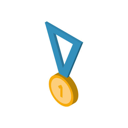 Medal icon design, Winner first competition success sport best leadership compete and challenge theme Vector illustrationのイラスト素材