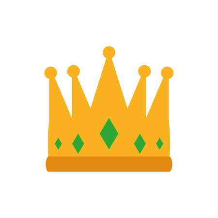King green and gold crown design, Prince royal luxury jewelry kingdom insignia emperor authority theme Vector illustrationのイラスト素材