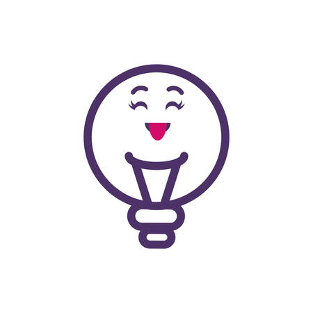 light bulb cartoon design, Kawaii school expression cute character funny and emoticon theme Vector illustrationのイラスト素材