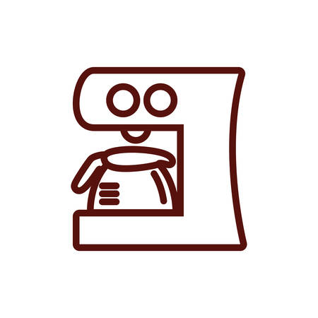 Coffee pot and machine design of time drink breakfast beverage shop morning store aroma and caffeine theme Vector illustrationのイラスト素材