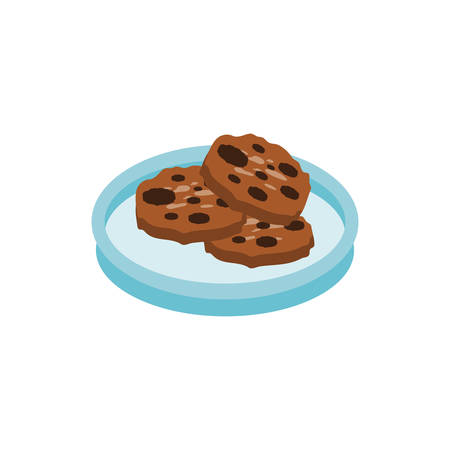 Cookies and plate design, dessert sweet bakery sugar pastry and food theme Vector illustrationのイラスト素材