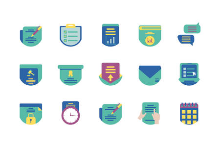 Icon set design, Strategy management business workforce financial corporate investment success and technology theme Vector illustrationのイラスト素材