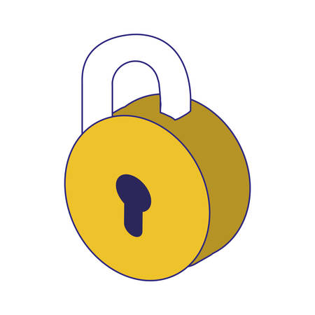 open padlock design of Security lock access door house safe safety and protection theme Vector illustrationのイラスト素材